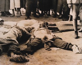 Chinese Victims with Japanese Soldier at Right, Nanking Massacre, circa 1937