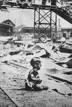 Chinese Child Left at Shaghai Railway Station after Japanese Bombing during Second Sino-Japanese War, 1937