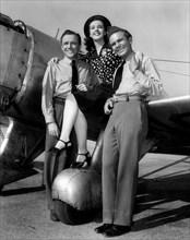 Frank Albertson, Peggy Moran and Frankie Thomas, Publicity Portrait, on-set of the Film, "Flying Cadets", 1941