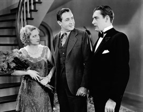 Eleanor Boardman, Monte Blue, David Newell, on-set of the Film, "The Flood", 1931