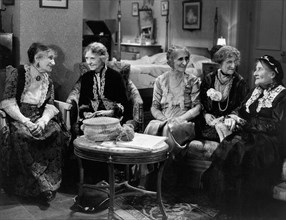 Clara Bracy (left) and Group of Elderly Women, on-set of the Film, "If I Had a Million", 1932