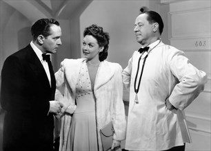 Fredric March, Susan Hayward, Robert Benchley, on-set of the Film, "I Married a Witch", 1942