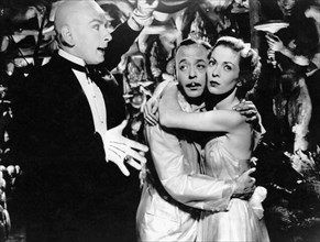 Arno Assmann, Bobby Todd, Bettina Moissi, on-set of the German Film, "The Original Sin" (aka Der Apfel ist ab), 1948