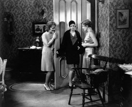 Clara Bow, Jean Harlow and Jean Arthur, on-set of the Film, "The Saturday Night Kid", 1929