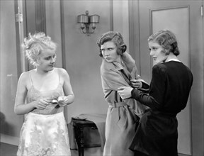 Joan March, Joyce Compton, Loretta Young, on-set of the Film, "Three Girls Lost", 20th Century Fox, 1931