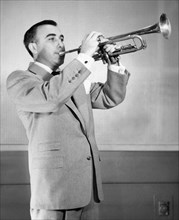 Ralph Marterie, Big-Band Leader, Portrait Playing Trumpet, circa 1950's