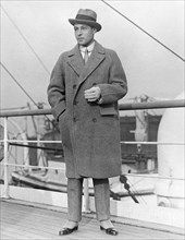 Rudolph Valentino, Portrait on Boat Deck, circa 1925