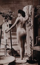 Nude Woman Standing, Rear View, circa 1910's