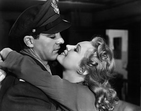 Dana Andrews, Virginia Mayo, on-set of the Film, "The Best Years of our Lives", 1946