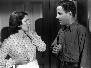 Erin O'Brien-Moore, Humphrey Bogart, on-set of the Film, "Black Legion", 1936