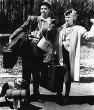 Arthur Lake, Penny Singleton, on-set of the Film, "Blondie Takes a Vacation", 1939