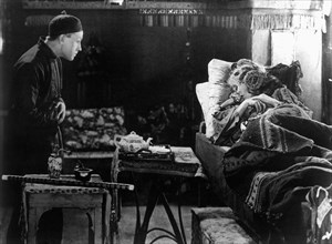 Richard Barthelmess, Lillian Gish, on-set of the Silent Film, "Broken Blossoms", 1919