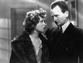 Clara Bow, Willard Robertson, on-set of the Film, "Call her Savage", 20th Century Fox, 1932