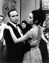 Marlon Brando, Geraldine Chaplin, on-set of the Film, "A Countess From Hong Kong", 1967