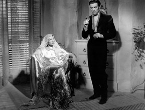 Marlene Dietrich, Cesar Romero, on-set of the Film, "The Devil is a Woman", 1935