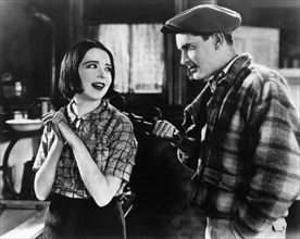 Colleen Moore, Lloyd Hughes, on-set of the Silent Film, "Ella Cinders", 1926