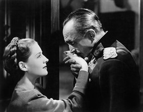 Norma Shearer, Conrad Veidt, on-set of the Film, "Escape", 1940