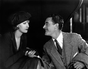 Greta Garbo, John Gilbert, on-set of the Silent Film, "Flesh and the Devil", 1926