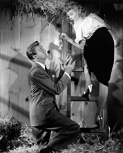 Dennis O'Keefe, Marie McDonald, on-set of the Film, "Getting Gertie's Garter", 1945