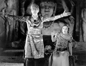 George Arliss, Alice Joyce, on-set of the Film, "the Green Goddess", 1930
