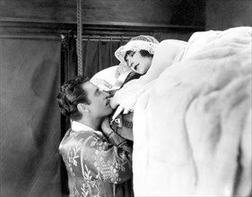 John Gilbert, Aileen Pringle, on-set of the Silent Film, "His Hour", 1924