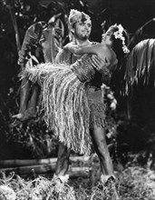 Douglas Fairbanks, Maria Alba, on-set of the Film, "Mr. Robinson Crusoe", 1932
