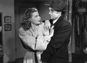 Ann Sheridan, Kent Smith, on-set of the Film, "Nora Prentiss", 1947