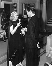 Jean Harlow, Robert Taylor, on-set of the Film, "Personal Property", 1937