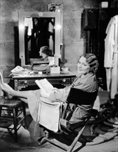 Marjorie Rambeau Reading Script Between Scenes for the Film, " Strictly Personal", 1933