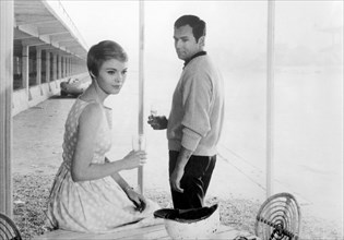 Jean Seberg, Maurice Ronet, on-set of the Film, "Time Out for Love" (aka Les Grandes Personnes), 1961