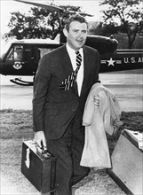 Cyrus R. Vance, Deputy U.S. Negotiator at Paris Peace Talks, Returning to Washington DC, USA, via Helicopter, July, 16, 1968