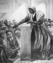 Sojourner Truth, African-American Abolitionist and Women's Rights Activist, Illustration from the Film, "The Emerging Woman", Produced by the Women's Film Project, 1974