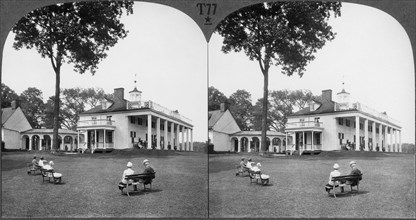 Home of George Washington, Mount Vernon, Virginia, USA, Stereo Card, circa 1900