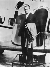 Sir Nevile Henderson, British Ambassador to Germany, Boarding Airplane at Heston Aerodrome, London, England, to Germany Just Prior to Great Britain Declaring War on Germany, August, 1939