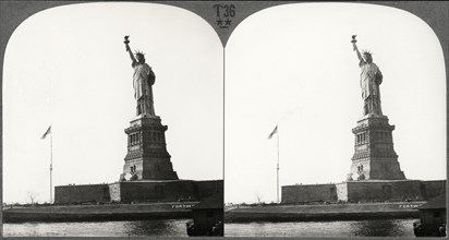 Statue of Liberty, Bedloe's Island, New York City, USA, Stereo Card, circa 1928