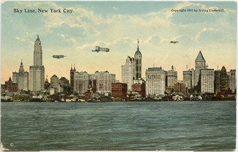 New York City Skyline from Jersey City, Postcard, circa 1915