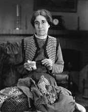 Mae Wells, Portrait Knitting, on-set of the Film, "If I had a Million", 1932