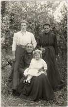 Generational Female Family Outdoor Portrait, Ohio, USA, circa 1910
