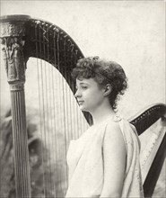 Young Woman in Toga with Harp, Portrait, 1890