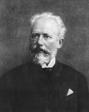 Peter Tchaikovsky (1840-1893), Russian Composer, Portrait, Engraving by M. Rundaltsev