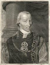 Francis I (also known as Francis II, 1768-1835), First Emperor of Austria, Portrait, Engraving from Painting by A. Dumont, 1815