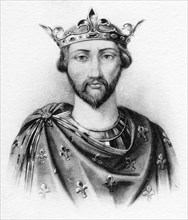 Henry I (1068-1135) King of England, 1100-1135, Portrait with Crown, French Postcard