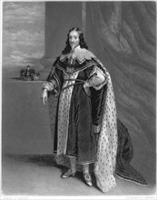 Charles I of England (1600-1649), King of England, Ireland and Scotland 1625-1649, from a Painting by Anthony Van Dyck 1636, Engraving by J. Sartain, 1847
