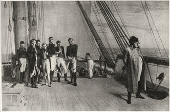 Napoleon on Board the Bellerophon, from the Painting by W. Q. Orchardson, 1880, Intaglio-Gravure print by Mentor Assoc, 1913
