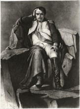 Napoleon at St. Helena, from a Painting by Paul Delaroche, Intaglio-Gravure print by Mentor Assoc, 1913