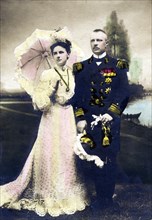 Wilhelmina, Queen of the Kingdom of the Netherlands and husband Prince Hendrick, Portrait, Postcard, circa 1905