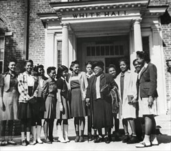 Mary McLeod Bethune, (1875-1955), with Group of Students after Resigning as President of Bethune-Cookman College, Daytona Beach, Florida, 1943