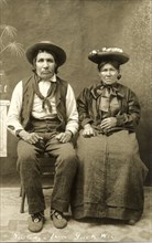 Native American Couple, Luck, Wisconsin, USA, circa 1905