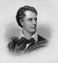 George Gordon Byron, or Lord Byron (1788-1824), English Poet, Portrait, Engraving, 1876