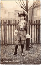 Woman Standing with Riding Crop, England, Postcard, circa early 1900's